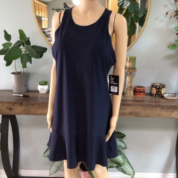 Etonic W Flouce Hem Active With Built Bra Navy Blue Sports Dress Size Large NWT - Picture 5 of 10